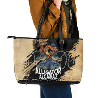 Alligator Alcatraz Leather Tote Bag Gator and Python Restricted Area - Wonder Print Shop