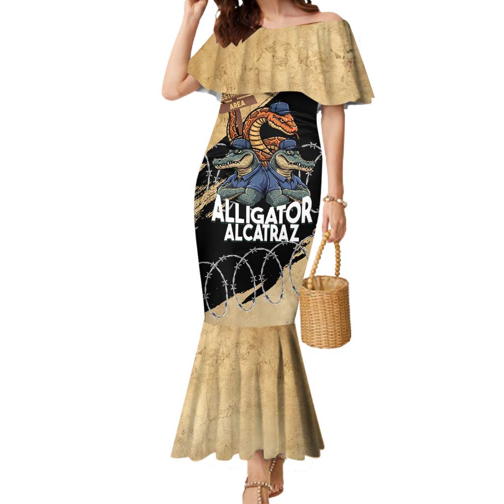 Alligator Alcatraz Mermaid Dress Gator and Python Restricted Area - Wonder Print Shop