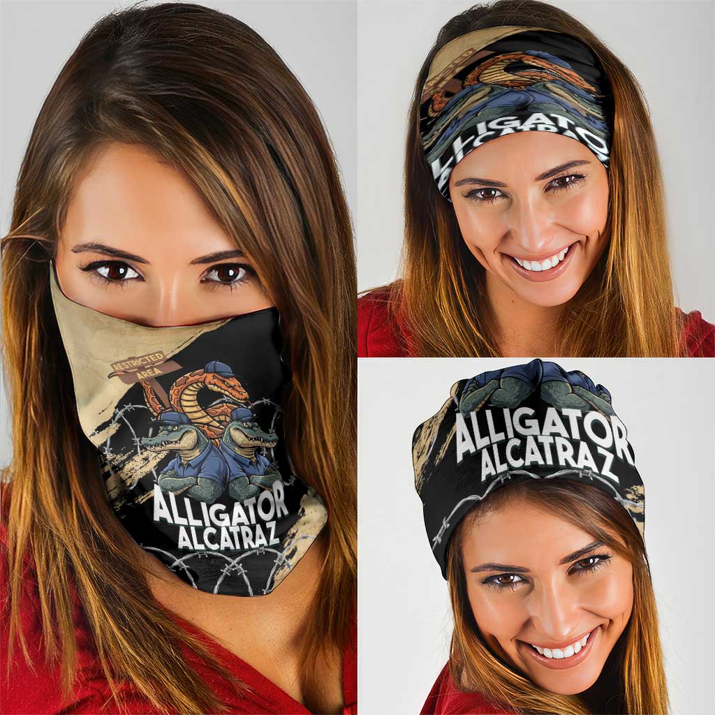 Alligator Alcatraz Neck Gaiter Gator and Python Restricted Area - Wonder Print Shop