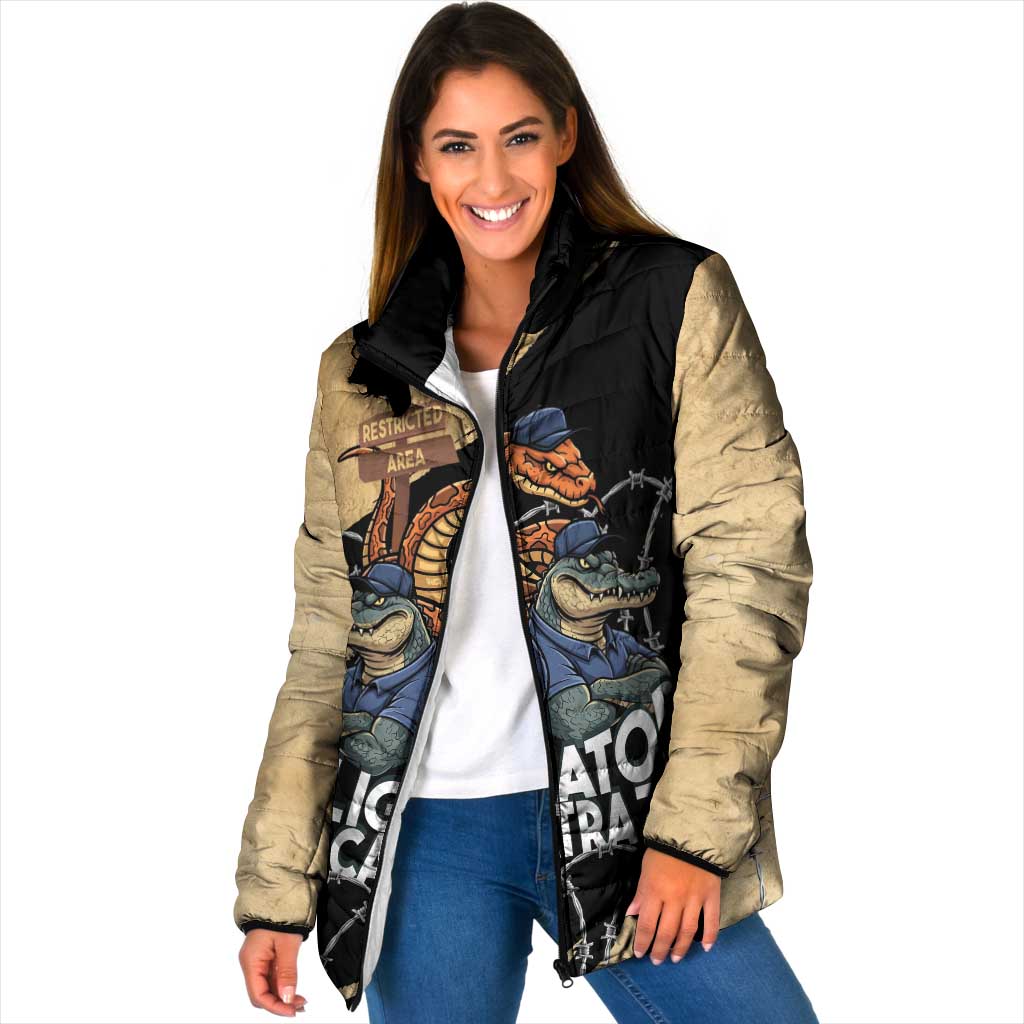 Alligator Alcatraz Padded Jacket Gator and Python Restricted Area - Wonder Print Shop