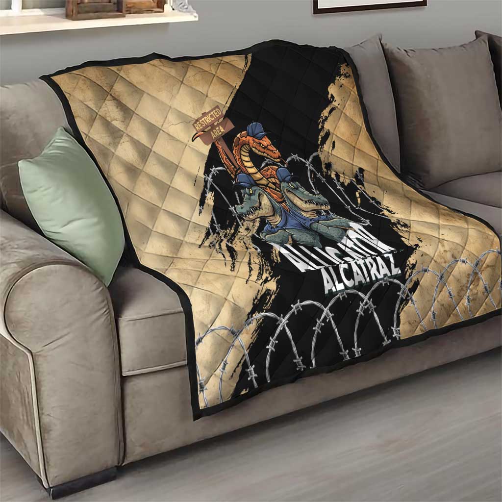 Alligator Alcatraz Quilt Gator and Python Restricted Area - Wonder Print Shop