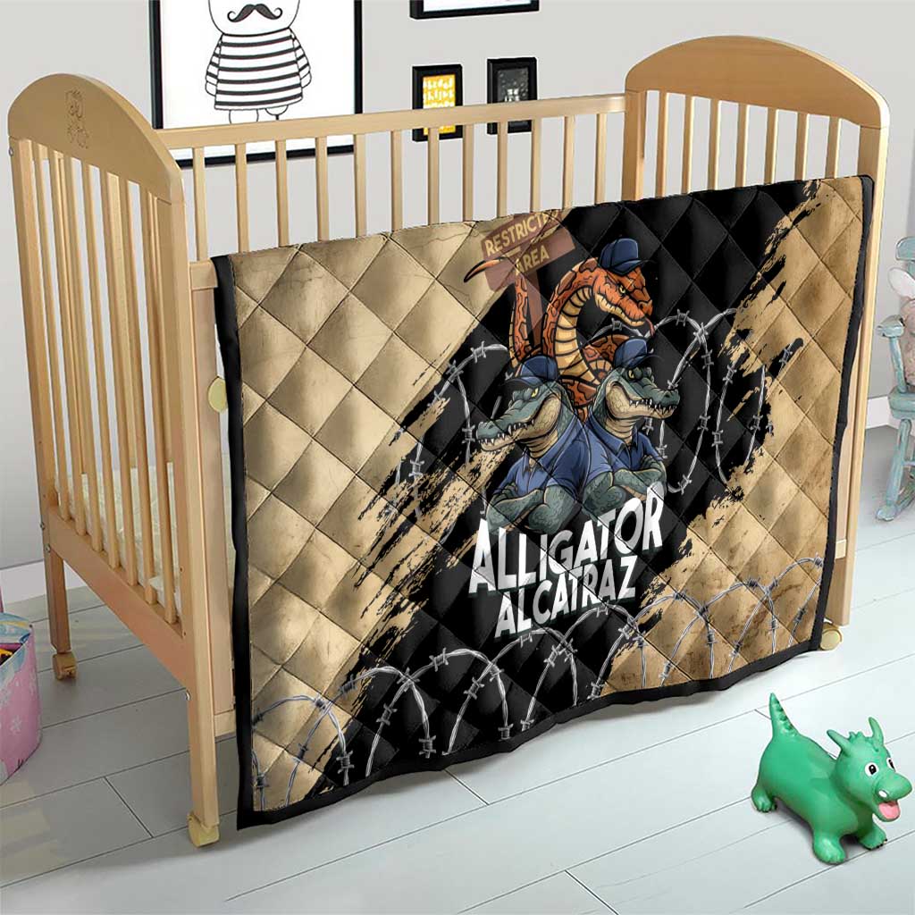 Alligator Alcatraz Quilt Gator and Python Restricted Area - Wonder Print Shop