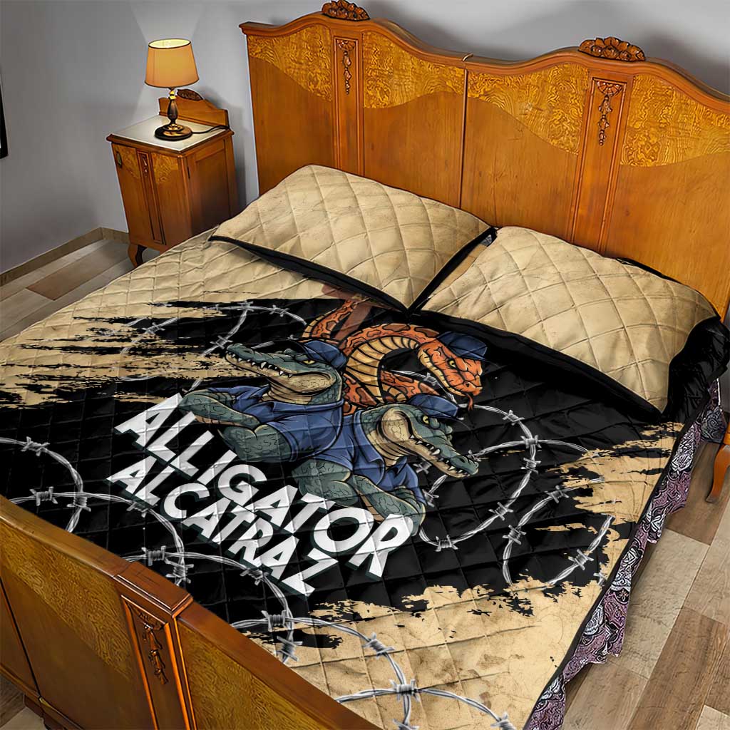 Alligator Alcatraz Quilt Bed Set Gator and Python Restricted Area - Wonder Print Shop