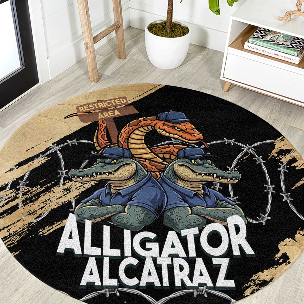 Alligator Alcatraz Round Carpet Gator and Python Restricted Area - Wonder Print Shop