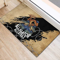 Alligator Alcatraz Rubber Doormat Gator and Python Restricted Area - Wonder Print Shop