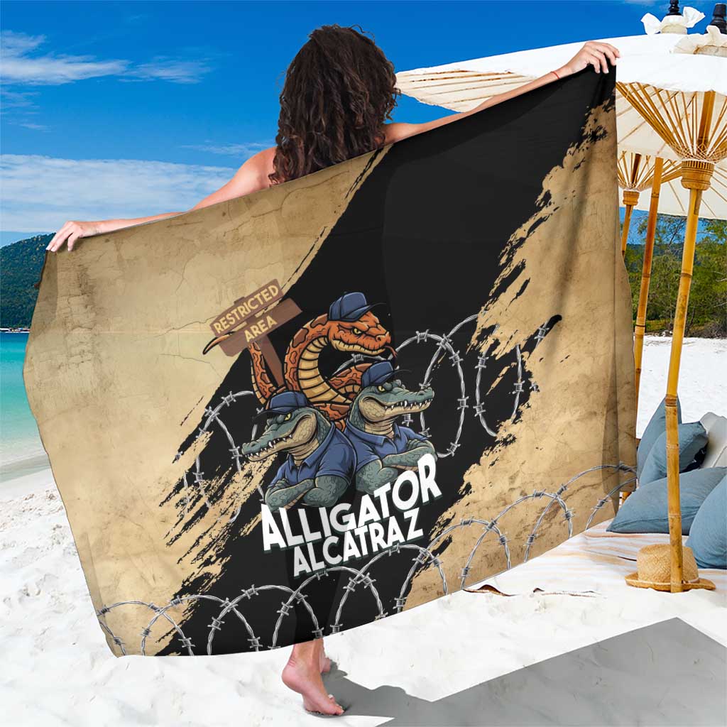 Alligator Alcatraz Sarong Gator and Python Restricted Area - Wonder Print Shop