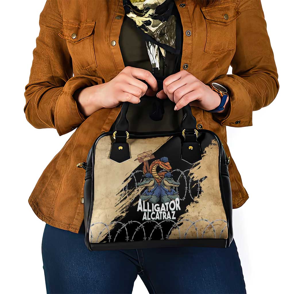 Alligator Alcatraz Shoulder Handbag Gator and Python Restricted Area - Wonder Print Shop