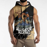 Alligator Alcatraz Sleeveless Hoodie Gator and Python Restricted Area - Wonder Print Shop