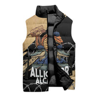 Alligator Alcatraz Sleeveless Puffer Jacket Gator and Python Restricted Area - Wonder Print Shop