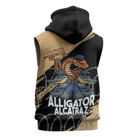 Alligator Alcatraz Sleeveless Zip Hoodie Gator and Python Restricted Area - Wonder Print Shop