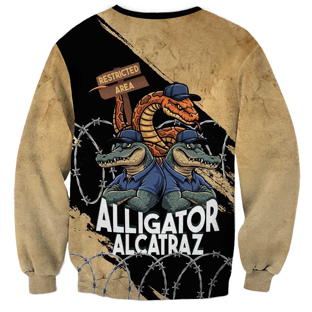 Alligator Alcatraz Sweatshirt Gator and Python Restricted Area - Wonder Print Shop