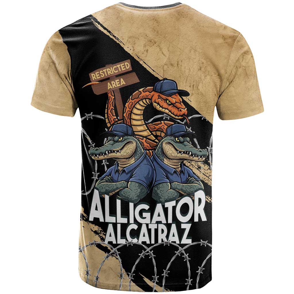 Alligator Alcatraz T Shirt Gator and Python Restricted Area - Wonder Print Shop