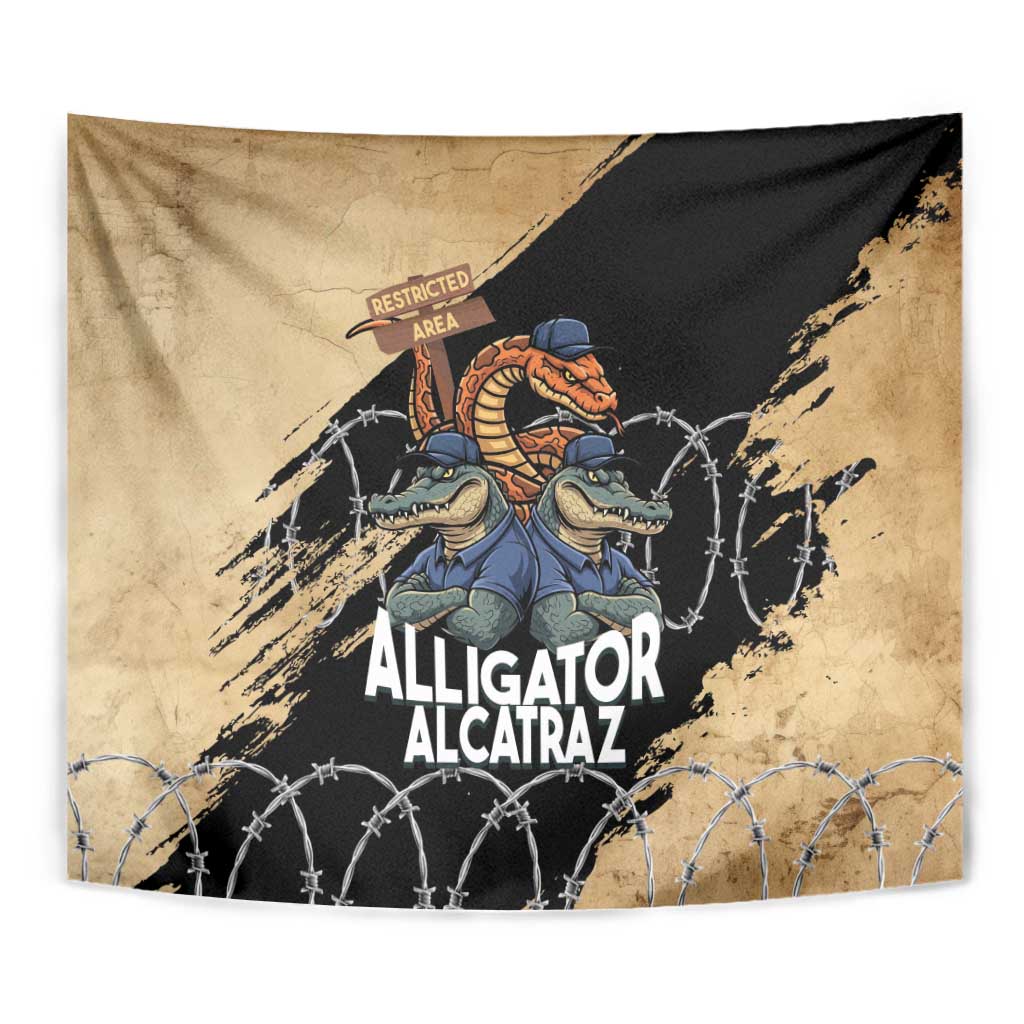 Alligator Alcatraz Tapestry Gator and Python Restricted Area - Wonder Print Shop