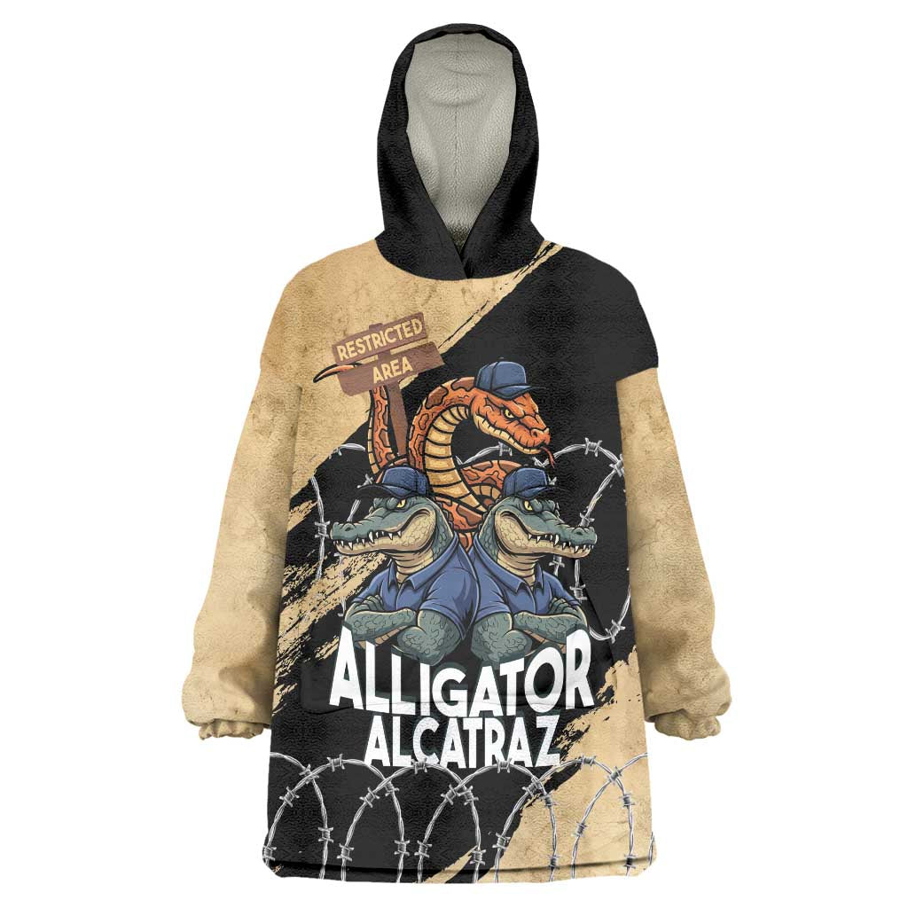 Alligator Alcatraz Wearable Blanket Hoodie Gator and Python Restricted Area - Wonder Print Shop
