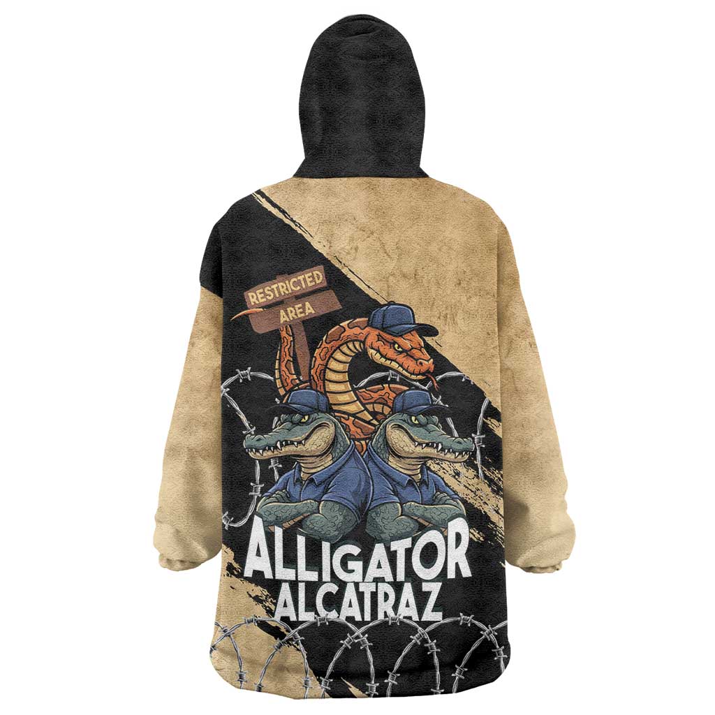 Alligator Alcatraz Wearable Blanket Hoodie Gator and Python Restricted Area - Wonder Print Shop