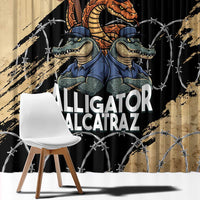 Alligator Alcatraz Window Curtain Gator and Python Restricted Area - Wonder Print Shop