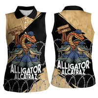 Alligator Alcatraz Women Sleeveless Polo Shirt Gator and Python Restricted Area - Wonder Print Shop