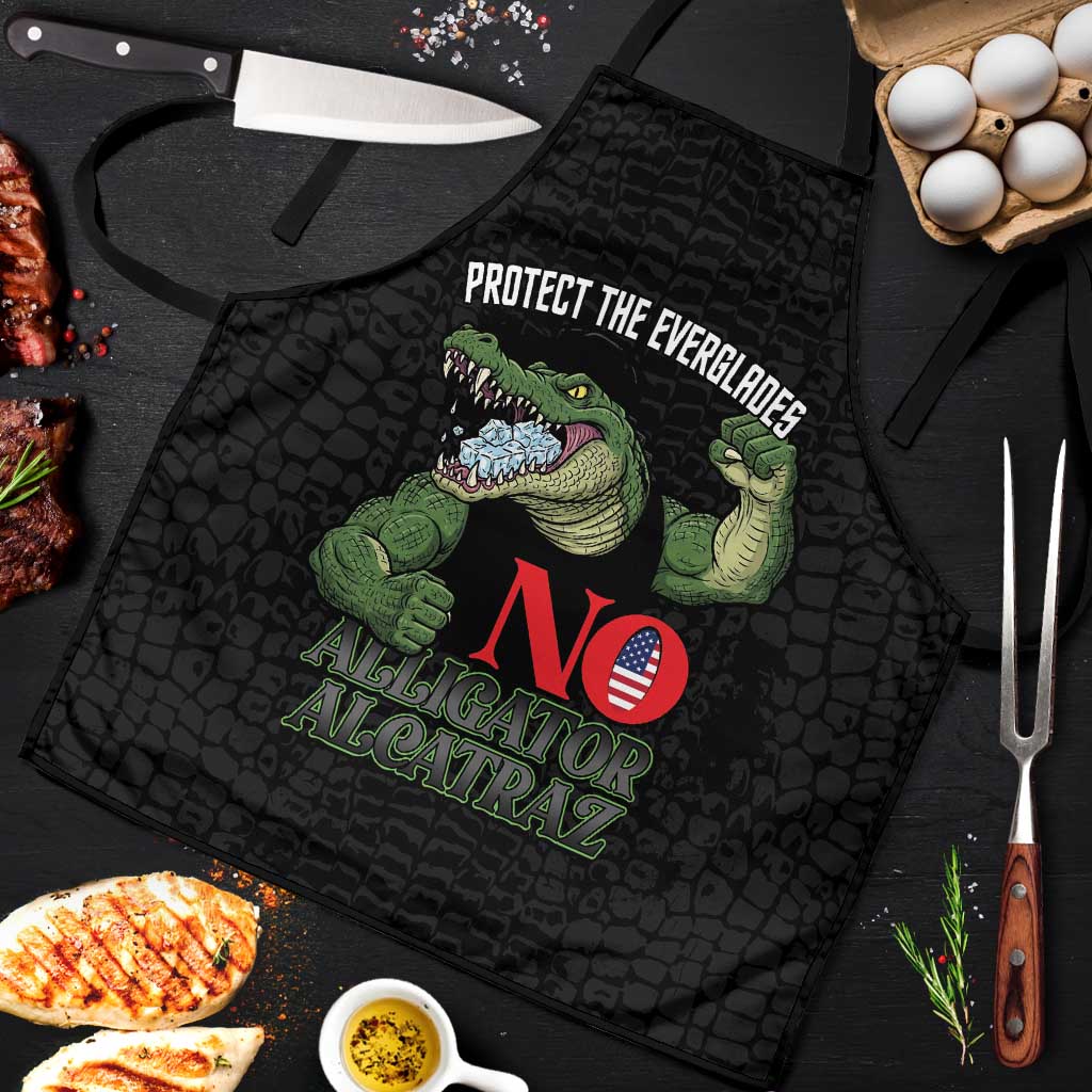 Protect The Everglades Apron Gator No Alligator Alcatraz - Wonder Print Shop