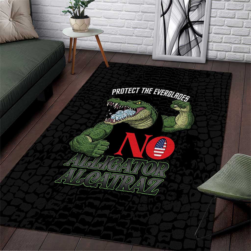 Protect The Everglades Area Rug Gator No Alligator Alcatraz - Wonder Print Shop