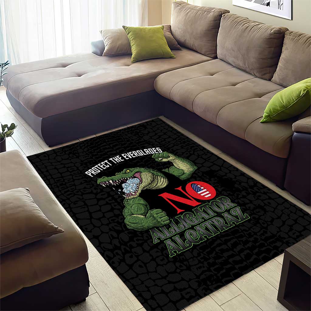 Protect The Everglades Area Rug Gator No Alligator Alcatraz - Wonder Print Shop