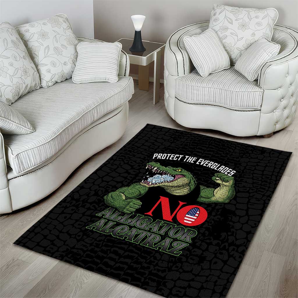 Protect The Everglades Area Rug Gator No Alligator Alcatraz - Wonder Print Shop