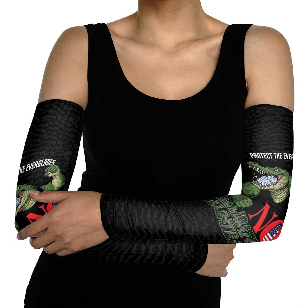 Protect The Everglades Arm Sleeves Gator No Alligator Alcatraz - Wonder Print Shop