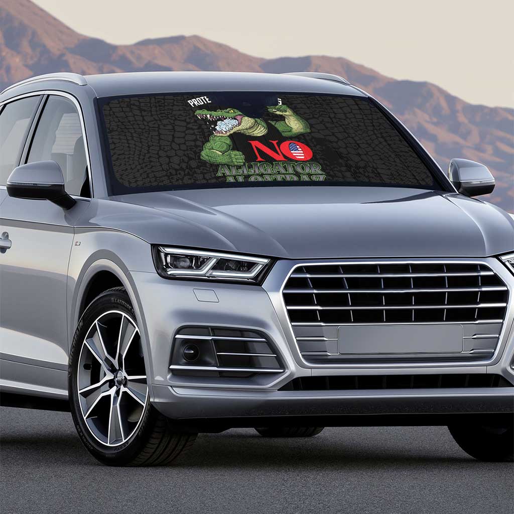 Protect The Everglades Auto Sun Shade Gator No Alligator Alcatraz - Wonder Print Shop