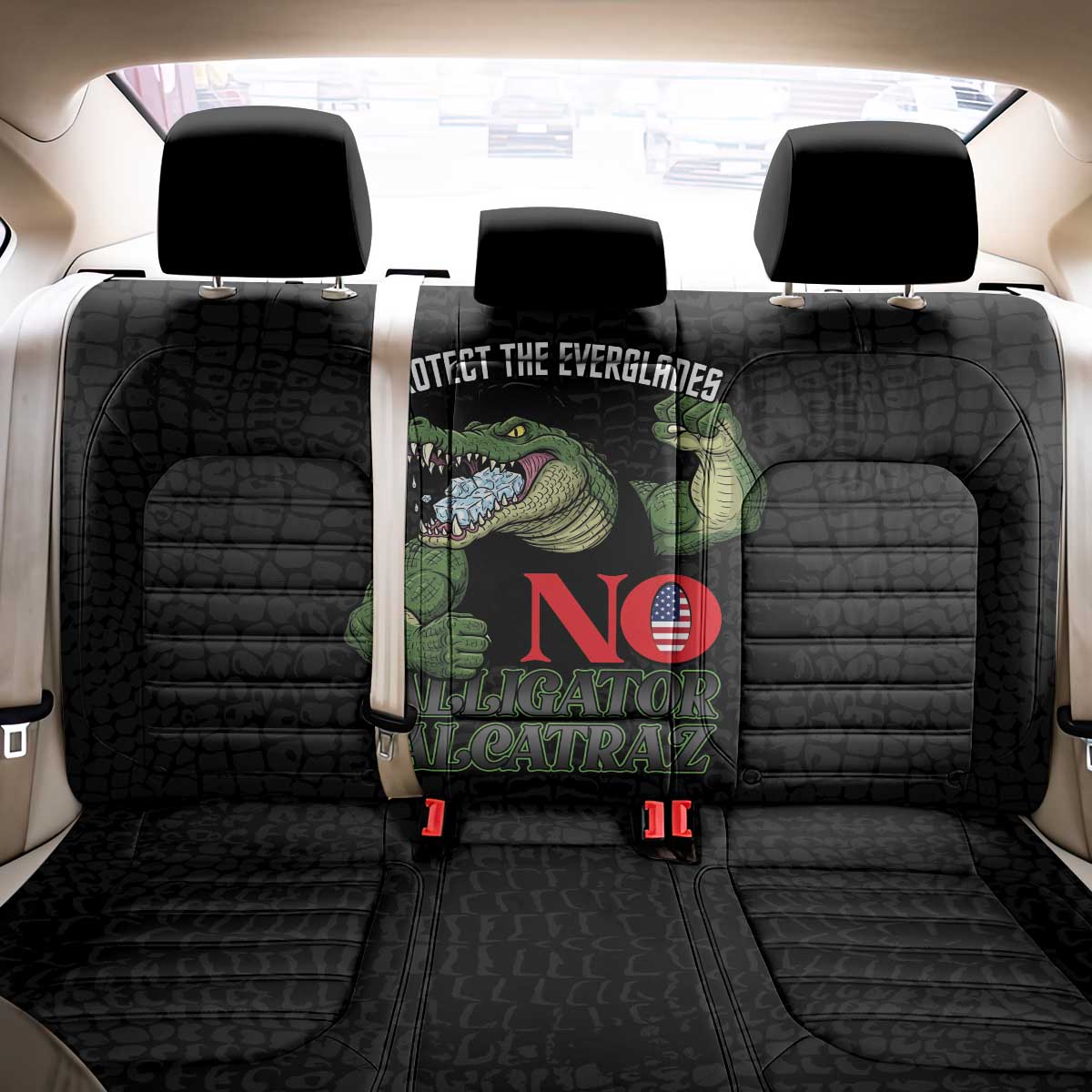 Protect The Everglades Back Car Seat Cover Gator No Alligator Alcatraz - Wonder Print Shop