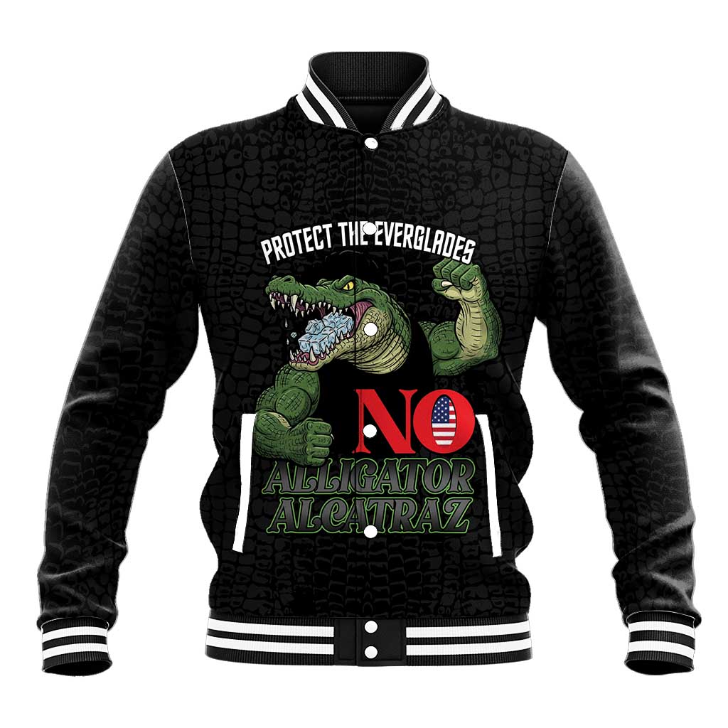 Protect The Everglades Baseball Jacket Gator No Alligator Alcatraz - Wonder Print Shop