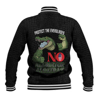 Protect The Everglades Baseball Jacket Gator No Alligator Alcatraz - Wonder Print Shop