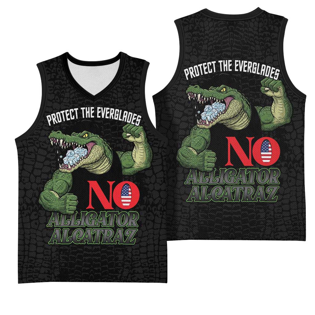 Protect The Everglades Basketball Jersey Gator No Alligator Alcatraz - Wonder Print Shop