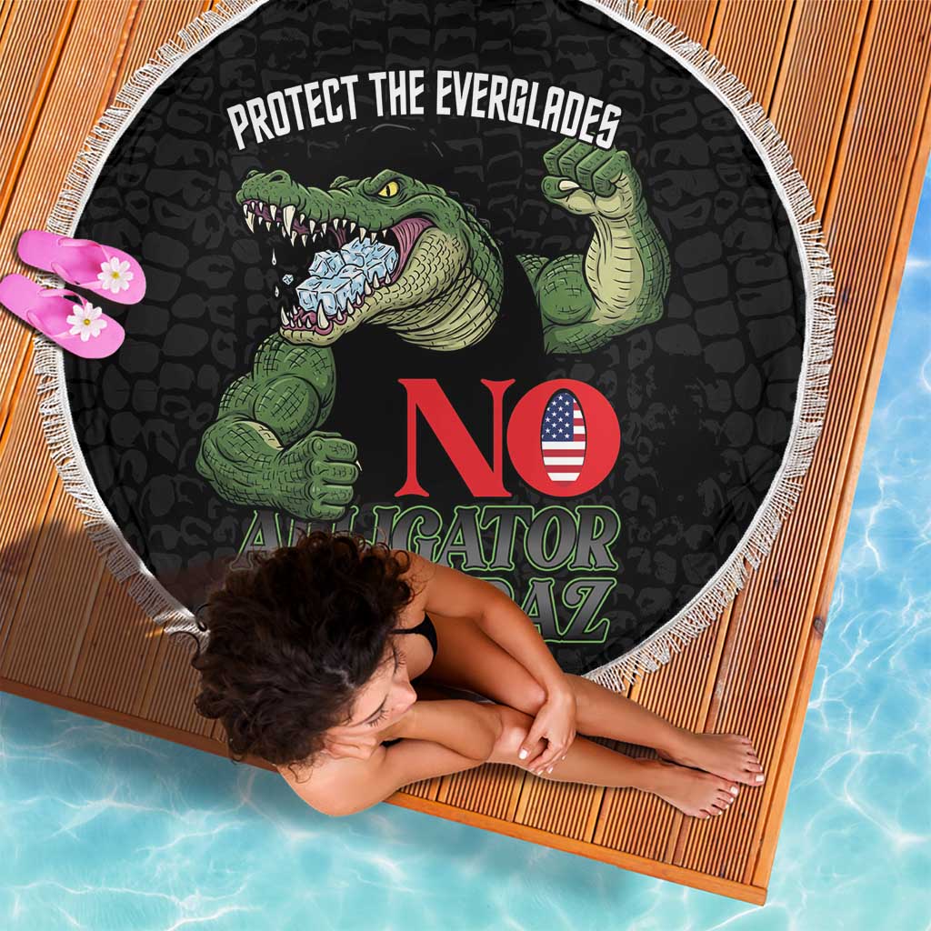 Protect The Everglades Beach Blanket Gator No Alligator Alcatraz - Wonder Print Shop