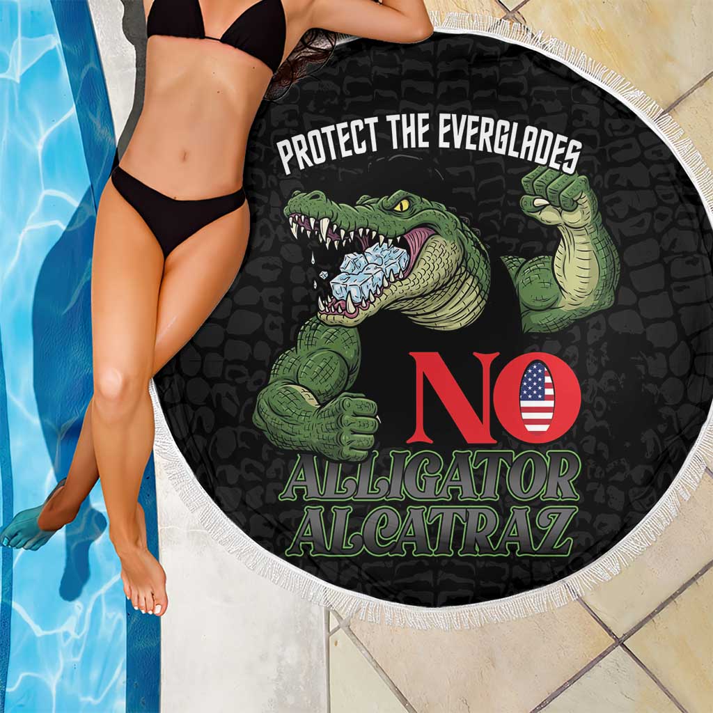 Protect The Everglades Beach Blanket Gator No Alligator Alcatraz - Wonder Print Shop