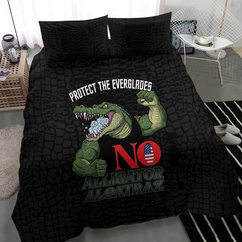 Protect The Everglades Bedding Set Gator No Alligator Alcatraz - Wonder Print Shop