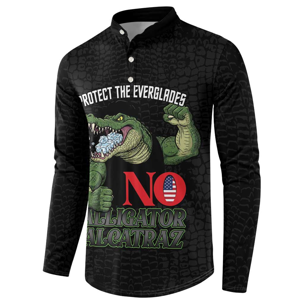Protect The Everglades Button Sweatshirt Gator No Alligator Alcatraz - Wonder Print Shop