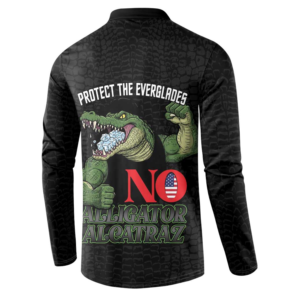 Protect The Everglades Button Sweatshirt Gator No Alligator Alcatraz - Wonder Print Shop
