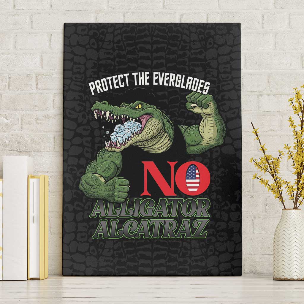 Protect The Everglades Canvas Wall Art Gator No Alligator Alcatraz - Wonder Print Shop