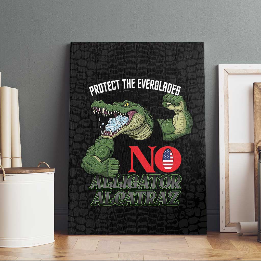 Protect The Everglades Canvas Wall Art Gator No Alligator Alcatraz - Wonder Print Shop