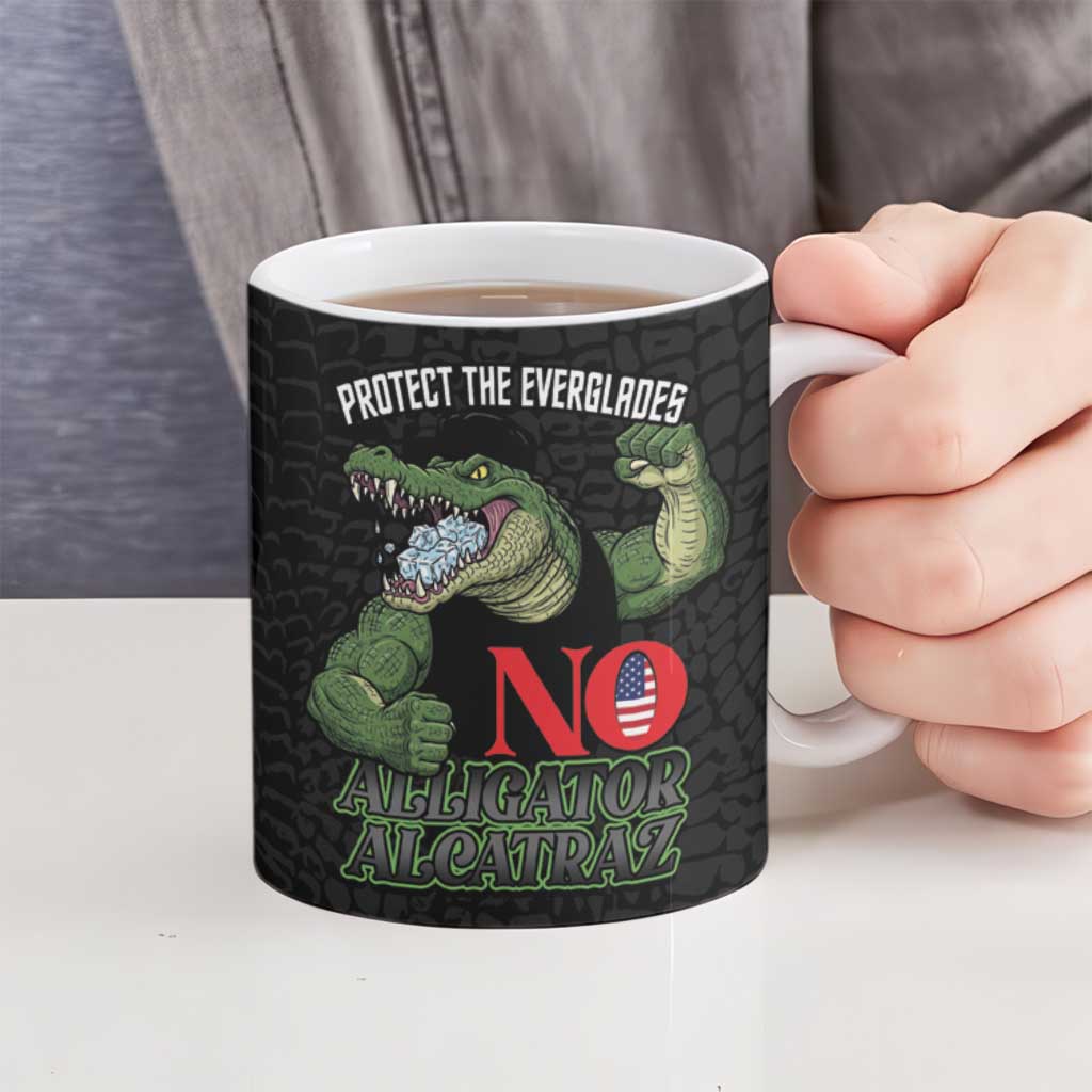 Protect The Everglades Ceramic Mug Gator No Alligator Alcatraz - Wonder Print Shop