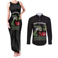 Protect The Everglades Couples Matching Tank Maxi Dress and Long Sleeve Button Shirt Gator No Alligator Alcatraz - Wonder Print Shop