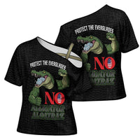 Protect The Everglades Cross Shoulder Shirt Gator No Alligator Alcatraz - Wonder Print Shop