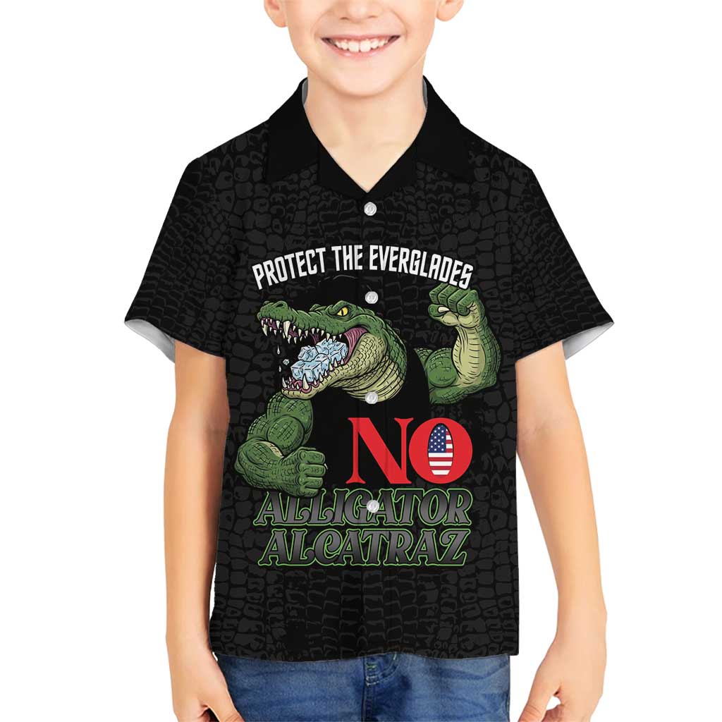 Protect The Everglades Family Matching Off Shoulder Maxi Dress and Hawaiian Shirt Gator No Alligator Alcatraz - Wonder Print Shop