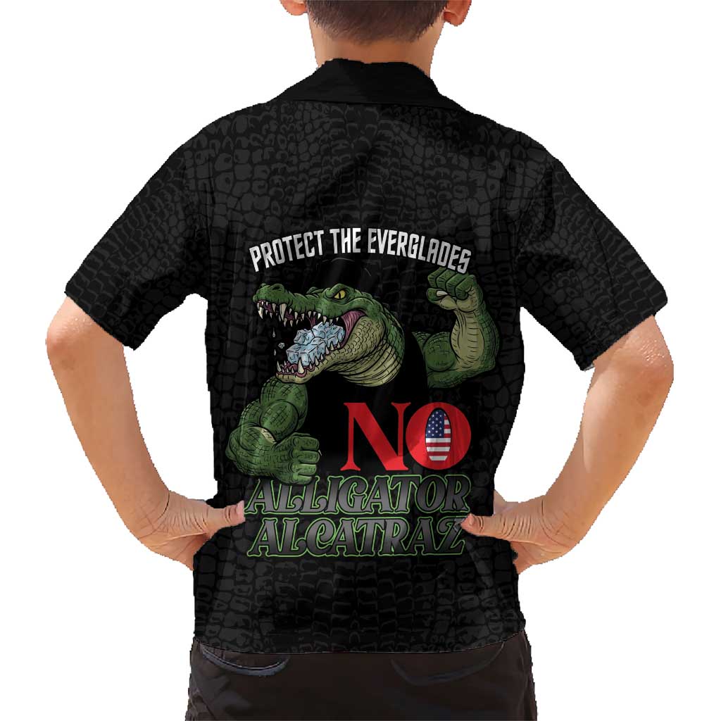 Protect The Everglades Family Matching Short Sleeve Bodycon Dress and Hawaiian Shirt Gator No Alligator Alcatraz - Wonder Print Shop