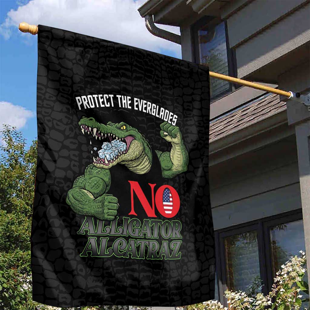 Protect The Everglades Garden Flag Gator No Alligator Alcatraz - Wonder Print Shop