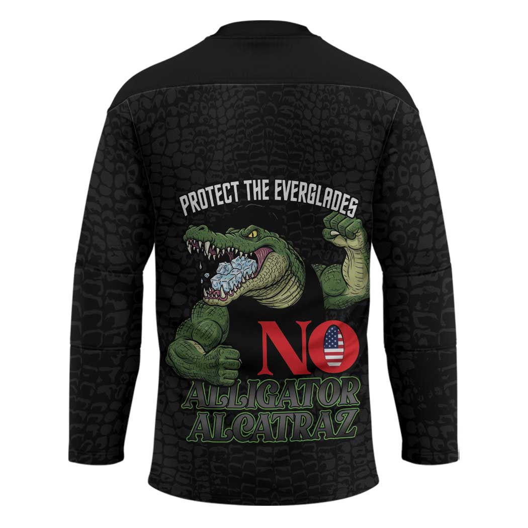 Protect The Everglades Hockey Jersey Gator No Alligator Alcatraz - Wonder Print Shop