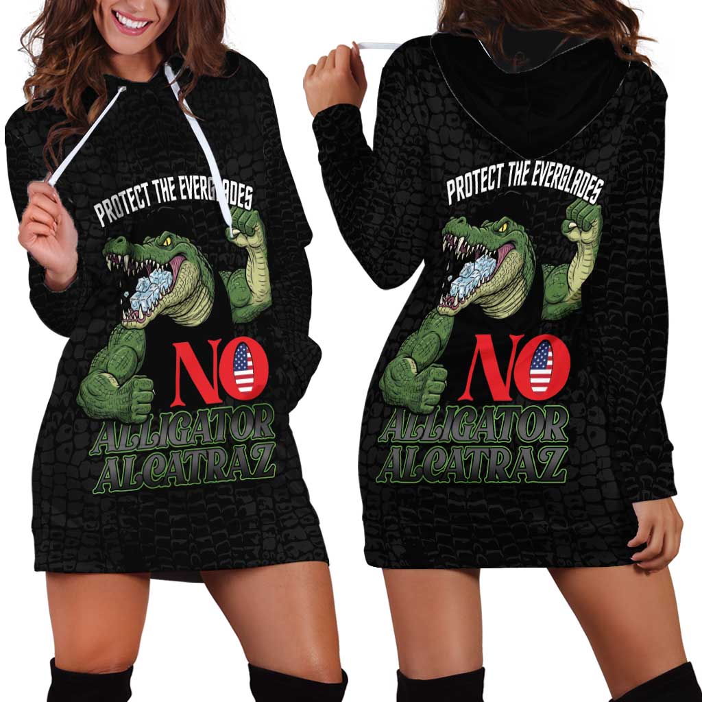 Protect The Everglades Hoodie Dress Gator No Alligator Alcatraz - Wonder Print Shop