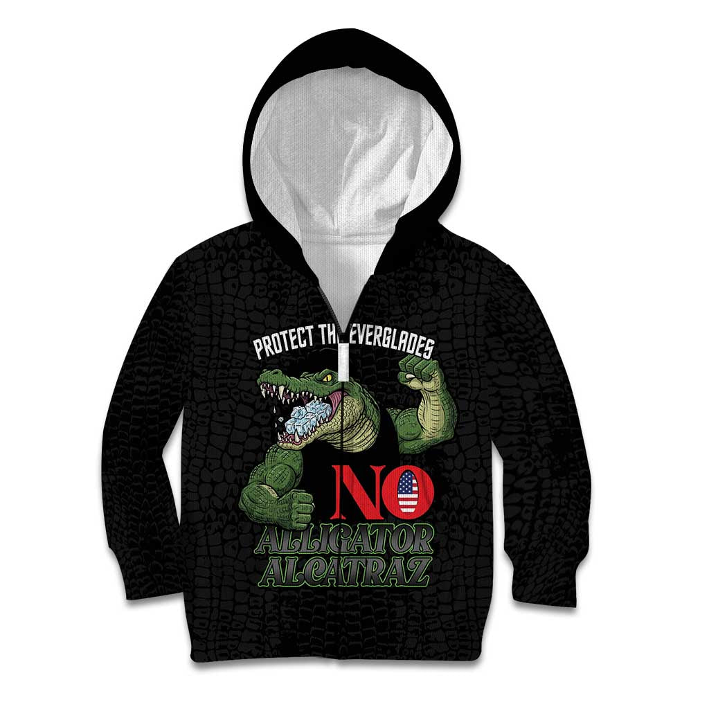 Protect The Everglades Kid Hoodie Gator No Alligator Alcatraz - Wonder Print Shop