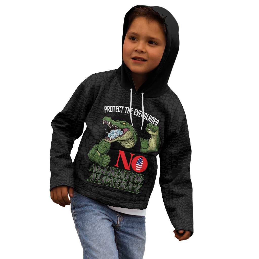 Protect The Everglades Kid Hoodie Gator No Alligator Alcatraz - Wonder Print Shop