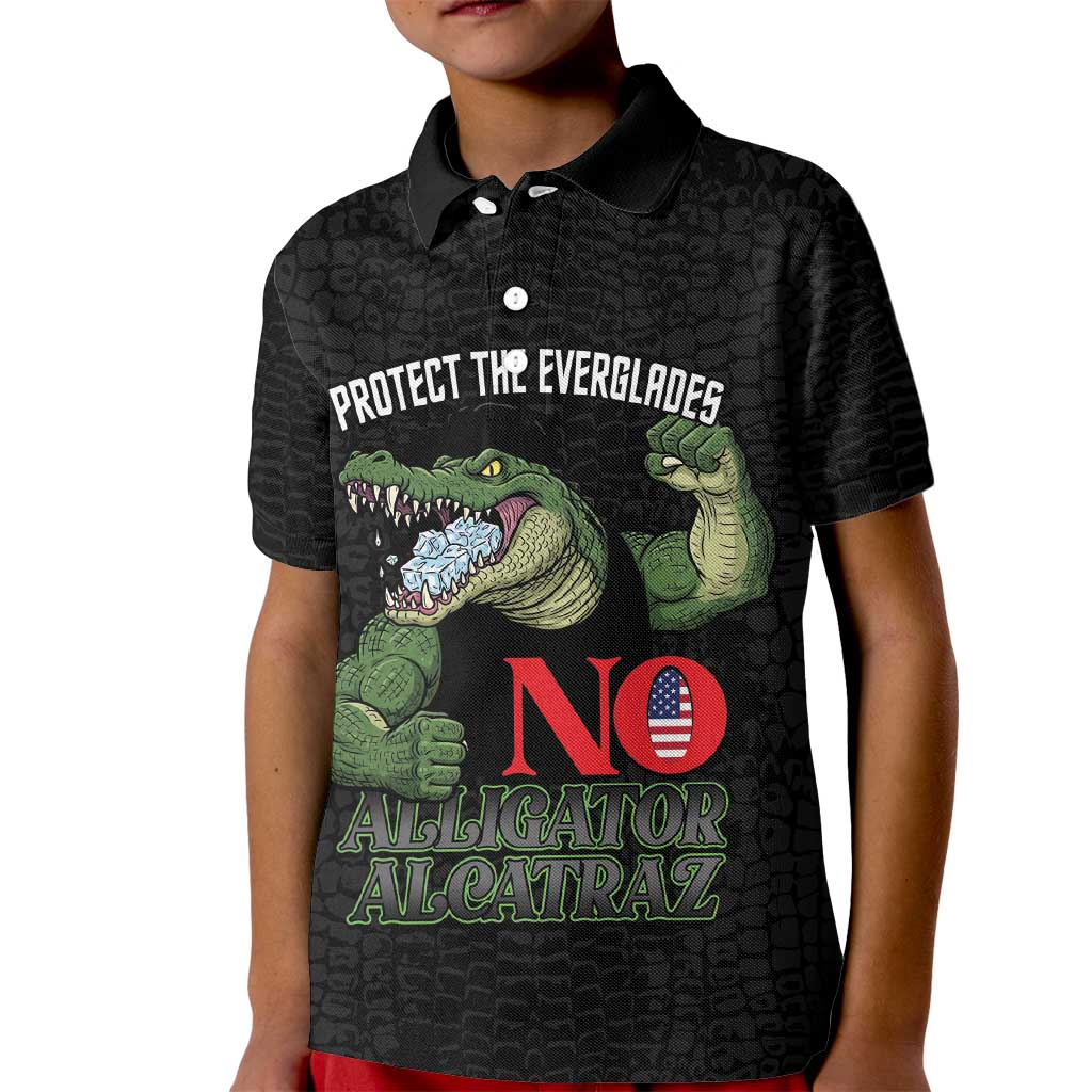 Protect The Everglades Kid Polo Shirt Gator No Alligator Alcatraz - Wonder Print Shop