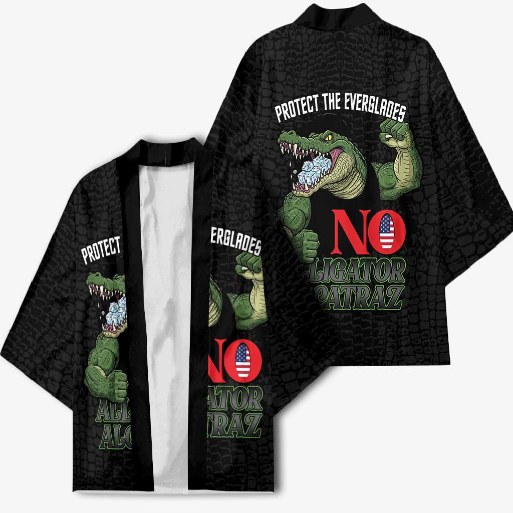Protect The Everglades Kimono Gator No Alligator Alcatraz - Wonder Print Shop